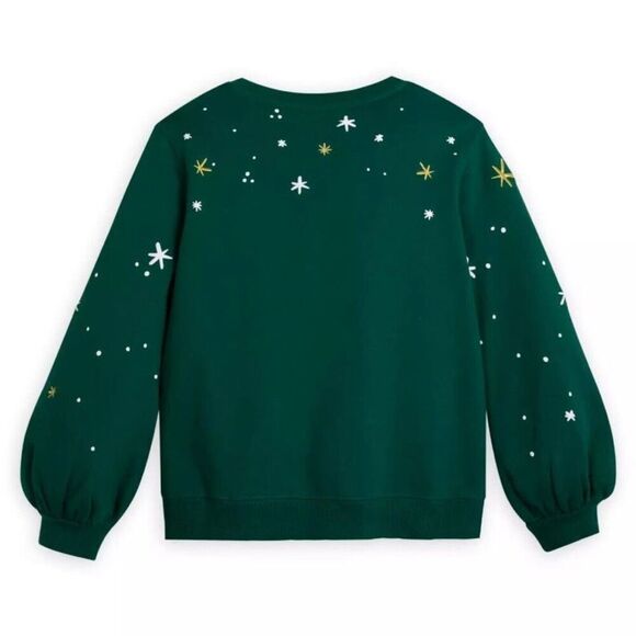 Disney Minnie Mouse Holiday Sweatshirt Green Pullover Puff Sleeves Women’s Sz 1X - Picture 12 of 13